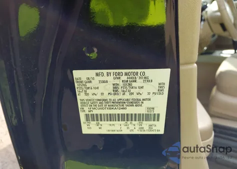 2011 Ford Escape Xlt from USA, damaged, VIN 1FMCU0D7XBKA12460